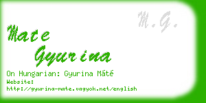 mate gyurina business card