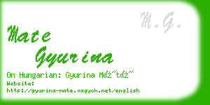 mate gyurina business card